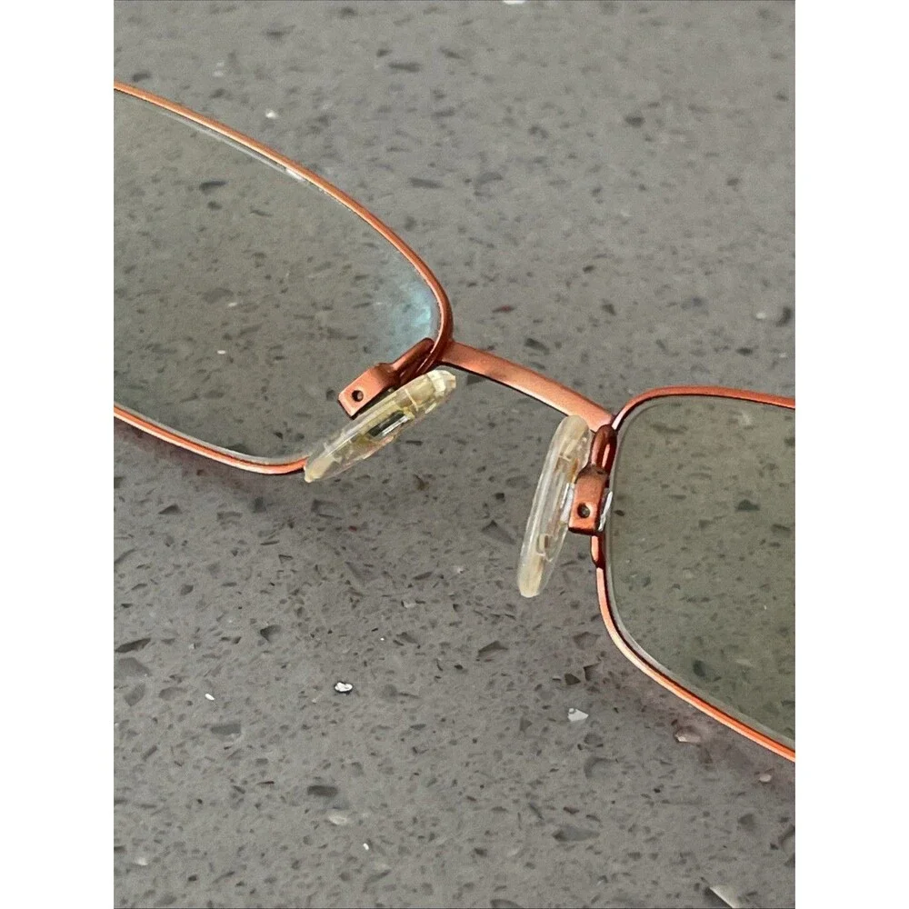Bertelli B 667 C.2 49-16-135 Orange red Etch Eyeglasses Frames ONLY rectangle